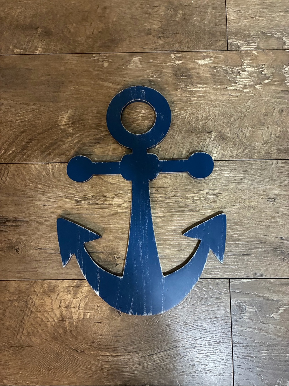Abrand Distressed Navy Anchor Wall Art